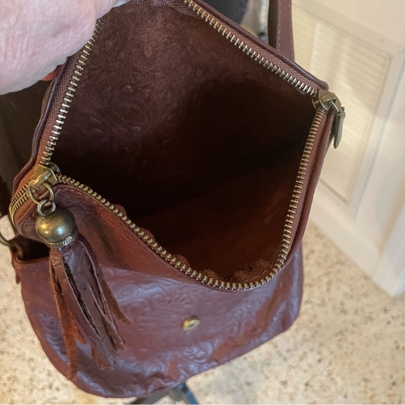 BORSE IN PELLE BOHEMIAN Brown Tooled Leather Crossbody Handbag! Great condition! - Picture 9 of 12